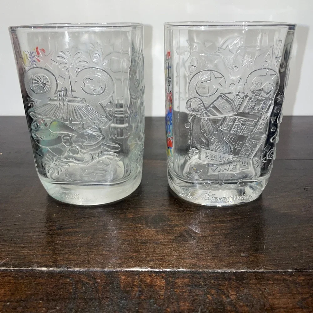 Vintage Walt Disney McDonalds 2000 Celebration‎ Lot of 2 Glasses Mickey Mouse
